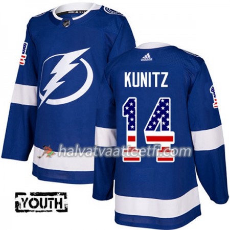 Lasten NHL Tampa Bay Lightning Pelipaita Chris Kunitz 14 Adidas 2017-2018 Blue USA Flag Fashion Authentic Lasten NHL Tampa Bay Lightning Pelipaita Chris Kunitz 14 Adidas 2017-2018 Blue USA Flag Fashion Authentic